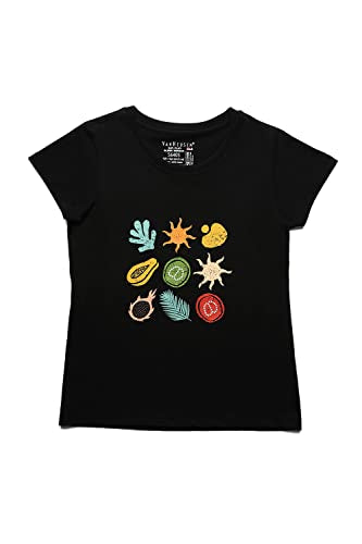 Van Heusen Girls T-Shirt - 100% Cotton - Ultra Soft, Round Neck, Short Sleeve_56405_Black_7-8 Years