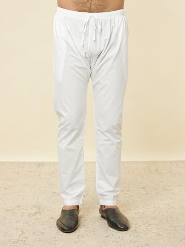 Manyavar Men's Art Silk Jacquard Full Sleeves Kurta Set (Light Grey,XXXL)