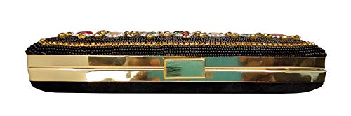 DUCHESS Women and Girls Embroidered Black Clutch