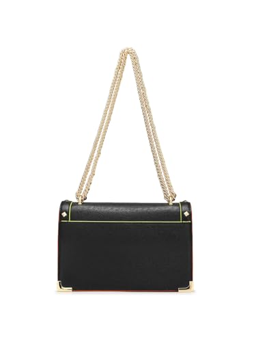 Da Milano Genuine Leather Black Shoulder Bag (00588B) (Small)