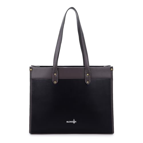 K London Vegan Leather Handbag For Women-Girls | Satchel Bag for Womens | Fit Upto 15 Inch Laptop | Shoulder Bag | Ladies Purse | Tote Bag With Top Double Handle Handbag For Women(2313) (Black)