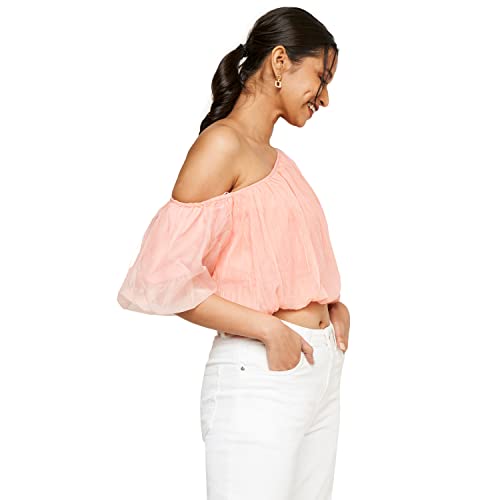 AND Women's Slim Fit Tunic Shirt (FW22AJ002TPL_Peach 14)