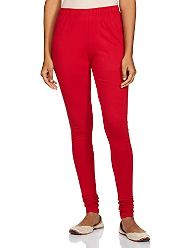 BIBA Women's Slim Churidar (CORE # K-001_RED_M)