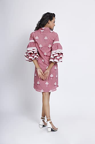 The Grooming Collection - Shirt Dress with Lace Detailed Sleeves (X-Large)