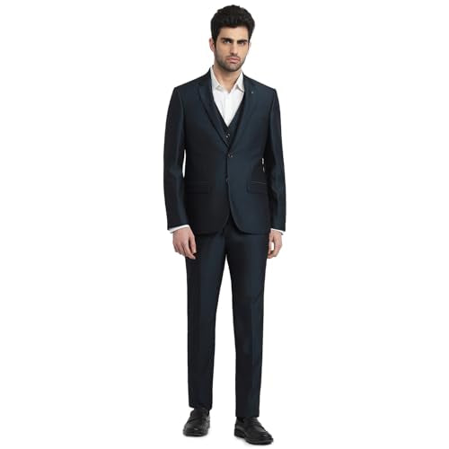 Raymond Petrol Structure Pattern Men Suit Purple