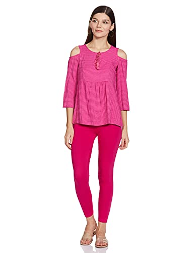 MAX Women's Regular Fit Cotton Leggings (NOOSAL21FUFUCHSIA_Fuchsia_XXL_Fuchsia_2XL)