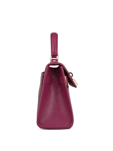 Da Milano Genuine Leather Purple Satchel (01298) (Small)