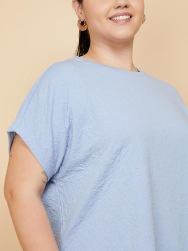 Max Women Textured Top (Blue_4XL)