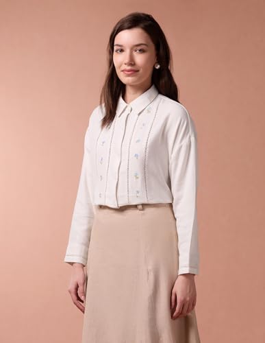 U.S. POLO ASSN. Embroidery Ladder Lace Shirt (UWAW24SH146_White_XL)
