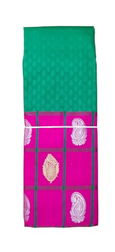 SREE KUMARAN Women's Kanchipuram Kubera Brocade Silk Pure Pattu Sarees With Blouse (VSK437-7)