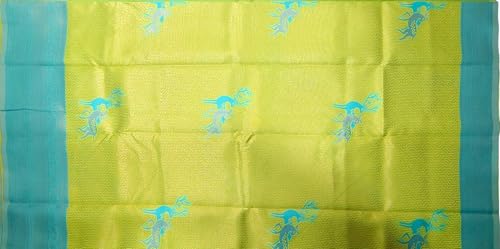 SREE KUMARAN Women's Kanchipuram Kubera Silk Pure Pattu Sarees – Deer Butta With Blouse (VSK161-4)