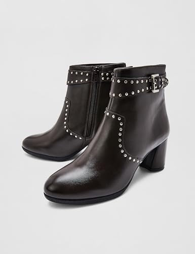 Elle Women's Zip Boots Colour-Brown, Size-UK 6