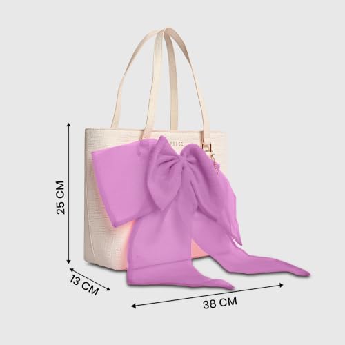 Caprese X Emily in Paris Ellen Large Tote Shoulder Bag for Women with Multi-Compartment Interior, Handbag for Work, Travel & Occasion& Exclusive Parisian Metal Charm