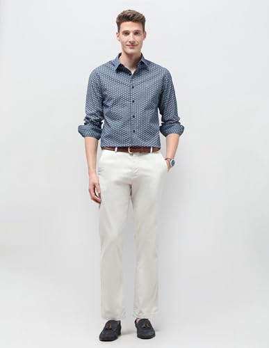 U.S.Polo Association Men's Geometric Printed Oxford Shirt (USSHTP1235_Navy_42)