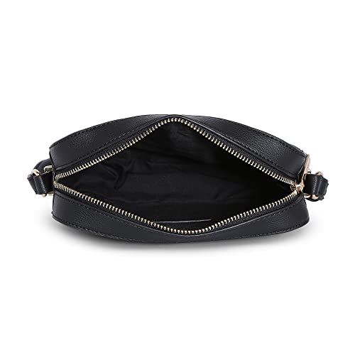 Accessorize London Women's Faux Leather Black Day Bag-Piper Camera Croc Sling Bag