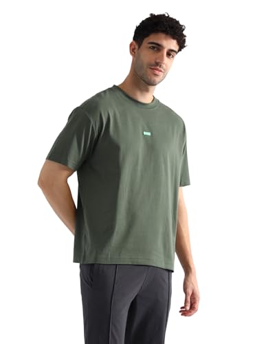 U.S. Polo ASSN. Men's Cotton Oversized Fit T-Shirt (OEE04-PL_Olive, Medium