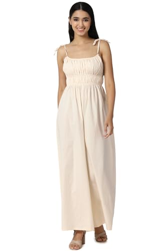 FOREVER 21 women's Cotton Classic Midi Dress (594710_Beige