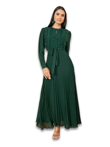 Styli Women's Polyester A-Line Maxi Dress (7006942313_Green
