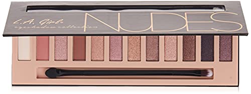 L.A Girl Eyeshadow Palette - 12 Shades, High Pigmented, Long Wearing & Easily Blendable, Matte, Shimmery & Metallic Finish, Beauty Brick Nudes - 12g