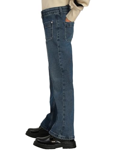 VERO MODA Girl's Solid Bootcut High Rise Blue Jeans