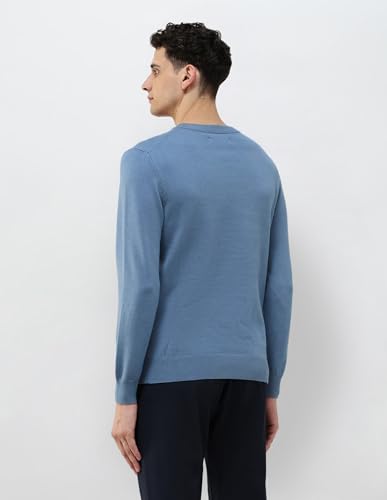 U.S.Polo Association Men's Solid Regular Fit Sweater Blue