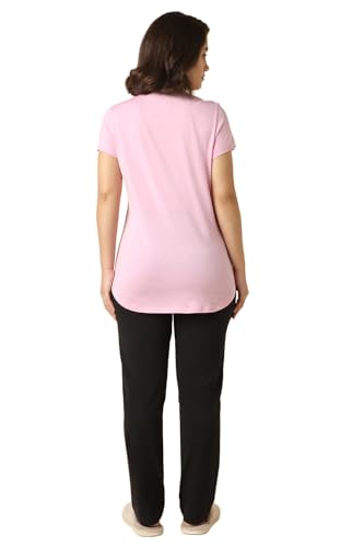 Van Heusen Women Front Print Lounge T-Shirt - Round Neck, Short Sleeve, Ultra Soft