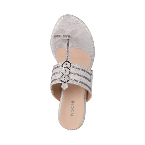 Mochi Women's Dark Beige Fashionable Wedge Heel Sandal UK/2 EU/34(34-30)
