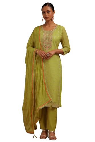 Soch Women's Organza Salwar Suit Set (SMUA5CD2086_Light Green