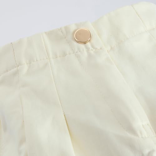 Hopscotch Girls Solid Print Beige Pants for Ages (4-5 Years)