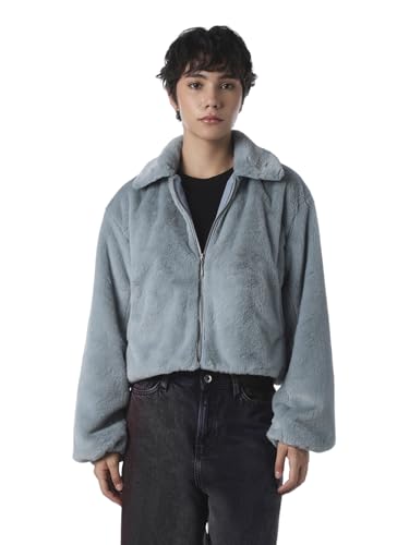 ONLY Women's Solid Loose Fit Blue Jacket