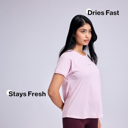 Quick Dry Half Sleeves Regular Fit Running Sports Tee NYK033 Lilac