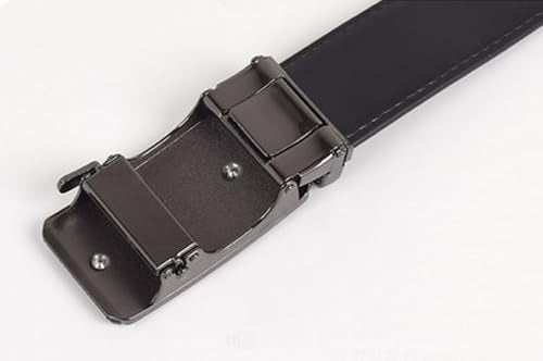 WildHorn Men's Genuine Leather Belt for Men| Premium Auto-Lock Buckle | Adjustable up to 48” | Formal & Casual Wear | Micro-Adjust Fit | Stylish Gift Box Included (Phantom Black)