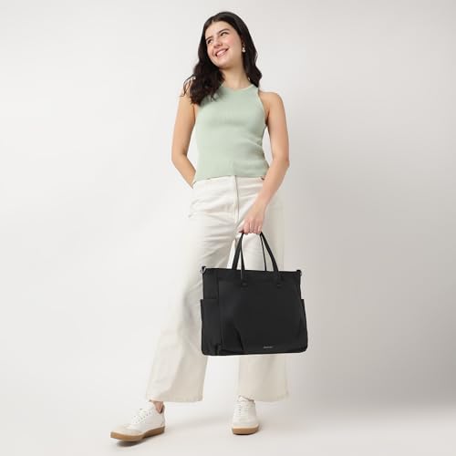 Fastrack WorkEase Minimilist Laptop Tote | 15" Laptop Compatibility | Made with Nylon for Durability | Workwear Bags for Women | College Bags with Laptop