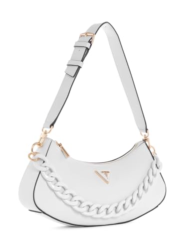 Guess White Solid Corina Top Zip Shoulder Bag