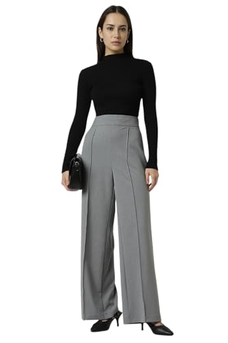Van Heusen Women's Regular Casual Pants (VWTFFRGPB43795_Grey
