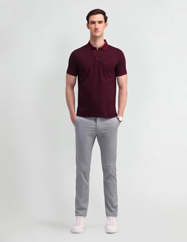 Arrow Men's Regular Fit Polo Shirt (ARAITS3154_Red