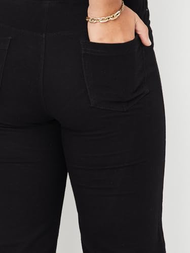 Max Girls Solid Slim Fit Trousers (Black_9-10 Y)