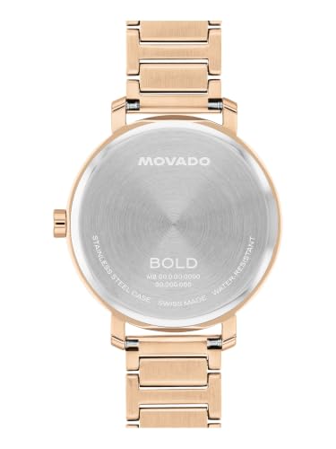 Movado Bold Swiss Qtz Light Rose Gold Round Dial Women's Watch- 3601266