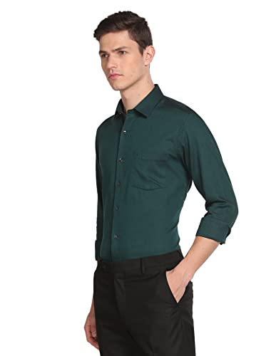 Arrow Men's Slim Fit Shirt (ARADOSH1314_Dark Green 44)