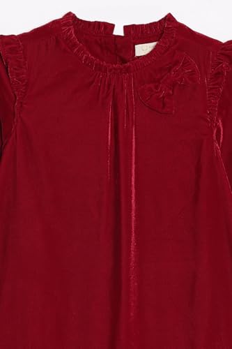 Allen Solly Girls Maroon Solid Regular Fit Party Dress