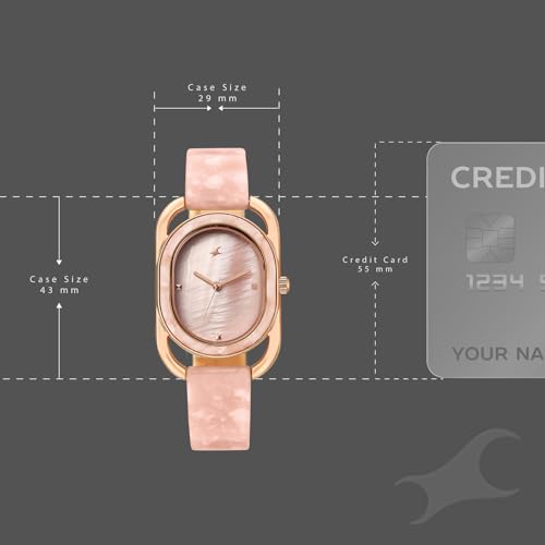 Fastrack Younique 3.0 Quartz Pink Oval Dial Women's Watch | Analog Display Watch | Watches for Women | Watches for Women Analog - 68051KD02