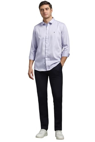 Louis Philippe Men Lilac Solid Full Sleeves Casual Shirt