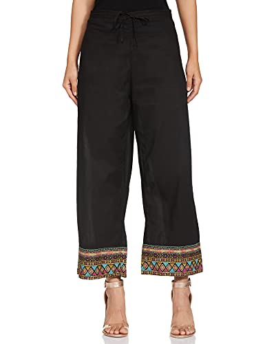 BIBA WOMEN PRINTED STRAIGHT SALWAR KURTA DUPATTA(SKDBANDHEJ 7509_BLACK_40)