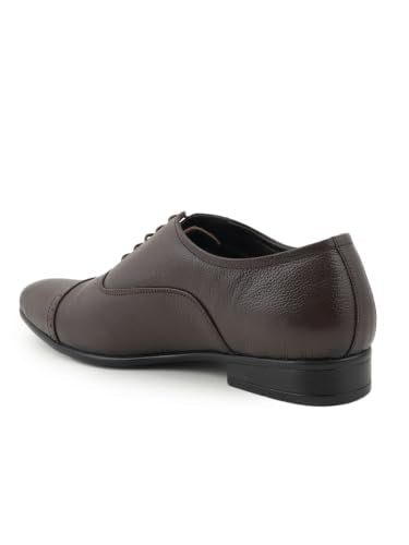 RAI SAHAB Formal Shoe for Men | Lace-Up Oxfords for Business & Casual Wear | Stylish Design with Comfortable Fit for All-Day Support(6407BRN-11UK) Brown