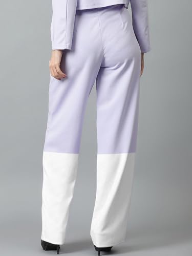 KOTTY Women's Straight Leg High-Rise Stylish Designer Trousers(Multicolor,30)