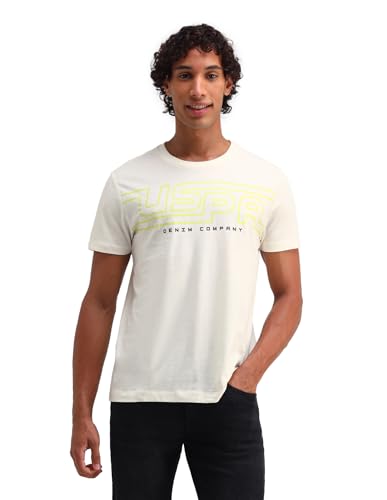 U.S. POLO ASSN. Men's Relaxed Fit T-Shirt (UDTSHS1057_Ivory