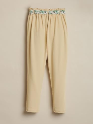 Allen Solly Girls Beige Solid Trousers
