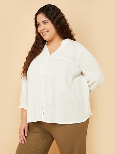 Max Women Embroidered Tunic (Off White_3XL)