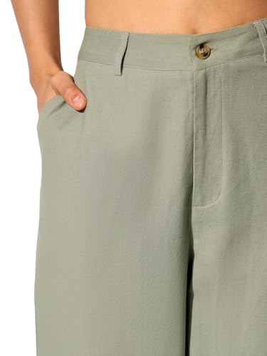 ONLY Women Loose Fit High-Rise Green Pants