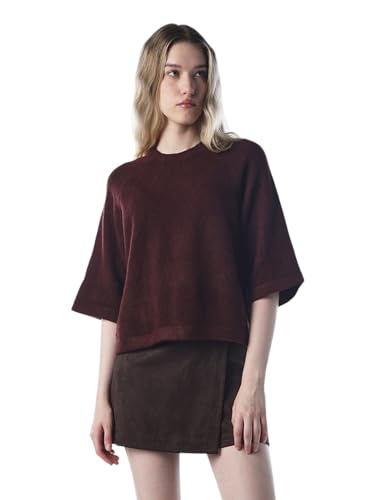 ONLY Women's Acrylic Blend Round Neck Pullover Sweater (15333199-Port Royale_Port